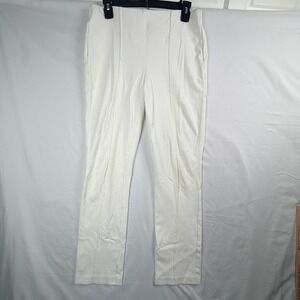 Chicos White Pull On Seamed Front Slim Leg Knit Pants Size 0 Regular US 4R
